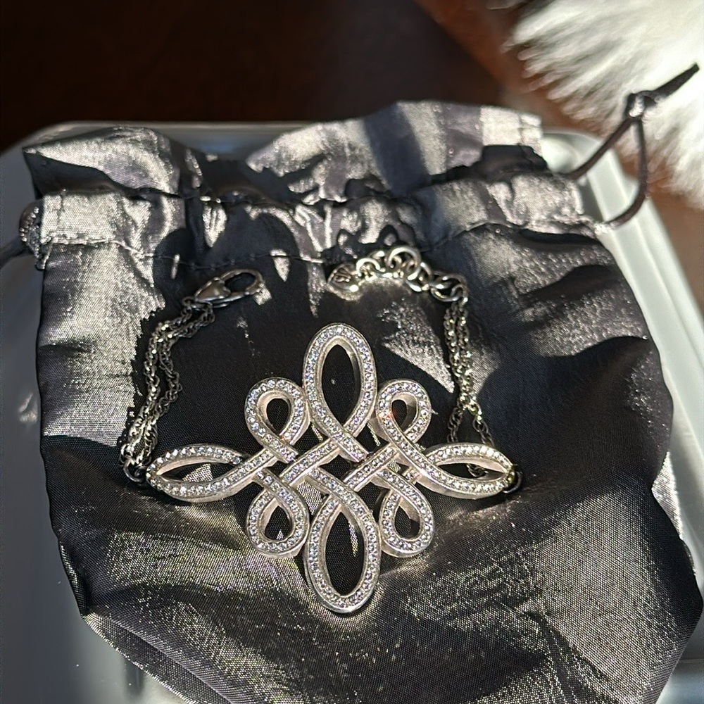 Brighton KNOTTINGHAM Celtic Cross Clear Swarovski Crystal Silver Bracelet RARE - Picture 11 of 11